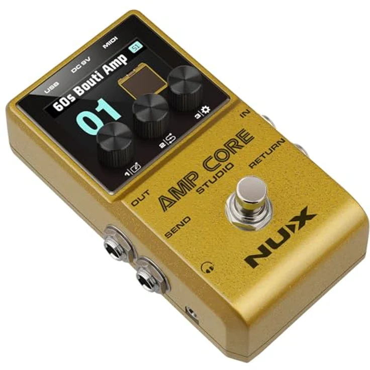 Nux Amp Core Studio, Amp Modeler und IR-Loader Effektpedal mit 26 Verstärkermodellen, 33 integrierten IRs und 12 benutzerdefinierten Slots, ultra-niedrige Latenz, Rauschunterdrückung und EQ-Funktionen – Bild 3