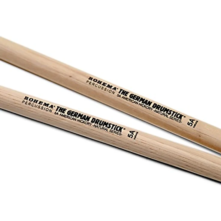 Rohema 5A Hickory Drum Stick, Natural-Serie, unlackiert, 405mm Länge, 14,5mm Durchmesser, Made in Germany – Bild 4