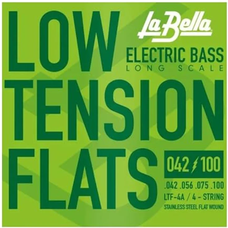 La Bella LTF-4A Bass Low Tension Flats, 4-Saiter Satz für E-Bass, Stainless Steel, Long Scale, Flat Wound, .042 - .100 – Bild 1