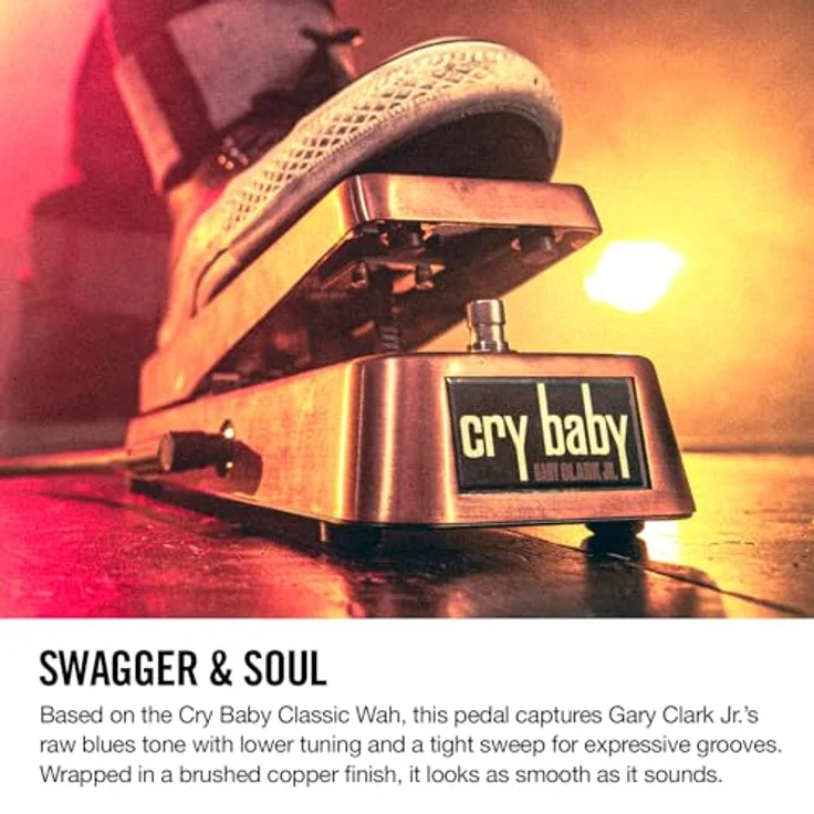 Dunlop Gary Clark Jr. Cry Baby Wah, Wah Effekt Pedal mit brushed copper Finish und engem Sweep-Bereich für warmen Blues-Sound – Bild 2