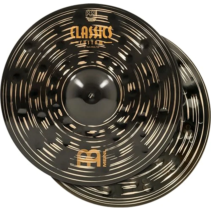 Meinl Cymbals Classics Custom Dark Hihat 14 Zoll, B12 Bronze in Dunklem Finish, klangliche Definition und kraftvoller Crash-Effekt – Bild 1