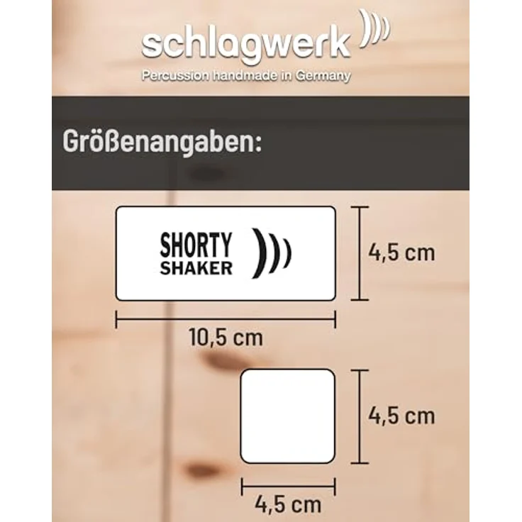 Schlagwerk SK30 Shorty Shaker, Handlicher Holz-Percussion Shaker mit präzisem Klang, kompakte Größe 10,5 x 4,5 x 4,5 cm, Made in Germany – Bild 5