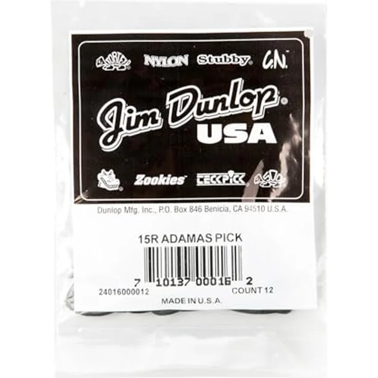Dunlop Adamas Picks Refill Pack, 12 schwarze Plektren, 2,00 mm Stärke, Graphit, Standardform, abgerundete Spitze – Bild 4