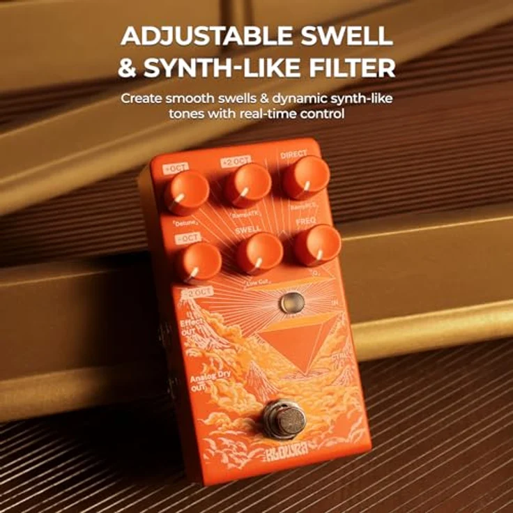 Klowra Verdict Polyphonic Octaver, Effektpedal für E-Gitarre mit polyphoner Oktav-Engine, USB-C, Dry-Ausgang und True/Buffered Bypass – Bild 3