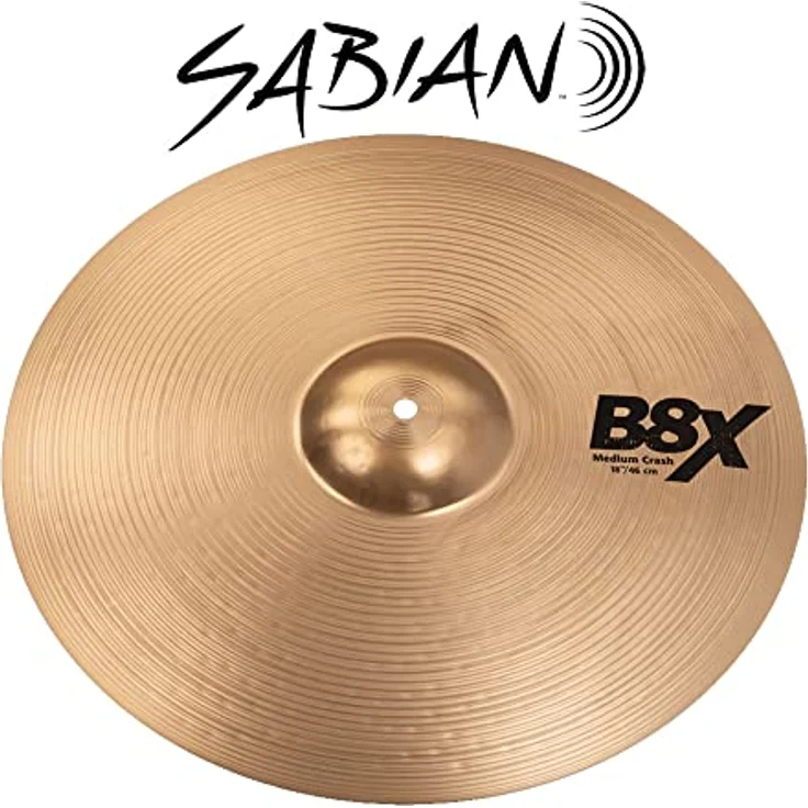 Sabian 18" B8X Medium Crash, Schlagzeugbecken aus B8 Bronze mit gehämmerter Glocke, natural Finish, warmer und komplexer Sound – Bild 3