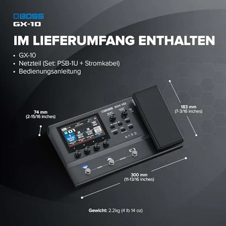 Boss GX-10, Gitarren-Multieffektpedal mit 198 Speicherplätzen, Touchscreen und AIRD-Technologie – Bild 6