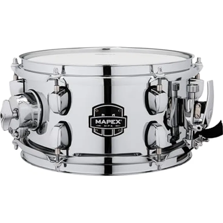Mapex 10"x5,5" MPX Steel Snare Drum, Stahlkessel mit Chrome Finish, 3-fach geflanschte Spannreifen, Remo UX Felle