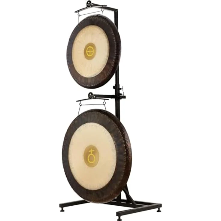Sonic Energy TMGS-2 Gong Halter, Anbauteil aus pulverbeschichtetem Stahl, schwarz, für bis zu 2 Gongs (TMGS-2-G) – Bild 2