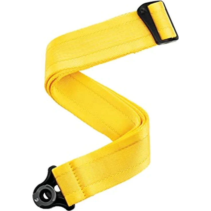 D'Addario Auto Lock Gitarrengurt, Mellow Yellow mit Schnellverschlusssystem für sichere Gitarrehaltung – Bild 1