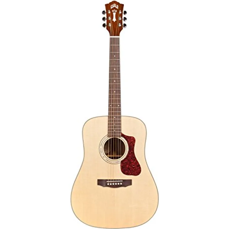 Guild D-140 Nat Westerly, Westerngitarre in Dreadnought-Form mit massiver Fichtendecke und massivem Mahagonibody, Natur Hochglanz, inkl. Gig Bag