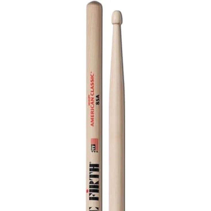 Vic Firth 85A American Classic Hickory, Drumsticks aus Hickory, Holz Kopf, Zwischengrösse zwischen 8D und 5A, ideal für Jazz und Fusion, 406mm Länge, 14,0mm Durchmesser