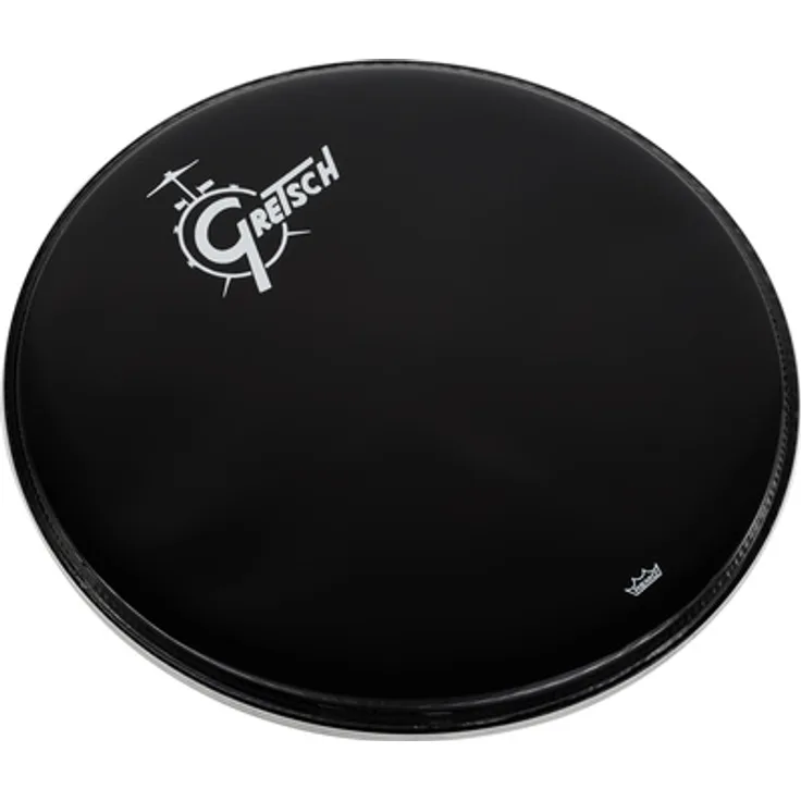 Gretsch Drums 22" Bass Drum Head, Black Front Fell mit Gretsch Logo, einlagig ohne Loch