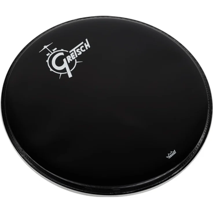 Gretsch Drums 22" Bass Drum Head, Black Front Fell mit Gretsch Logo, einlagig ohne Loch