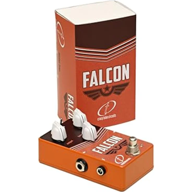 Crazy Tube Circuits Falcon Overdrive, Effektpedal für klassischen Tweed und Brownface Sound mit Volumen-, Tone- und Output-Regler, True Bypass, kompakt, 73 x 114 x 46 mm, 260 g – Bild 4