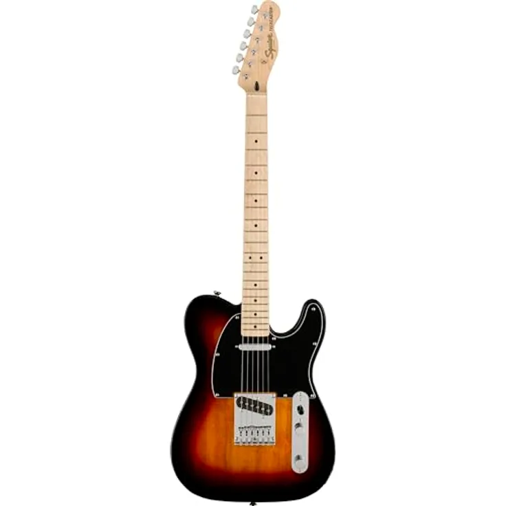 Squier by Fender Affinity Series Telecaster, E-Gitarre mit Ahorngriffbrett und schwarzer Schlagplatte, 3-Tone Sunburst, inkl. kostenlose virtuelle Kurse auf Fender Play