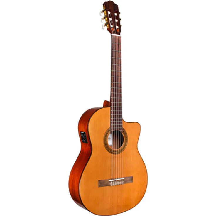 Cordoba C5 CE Iberia, Konzertgitarre elektrisch mit Fishman Pickup, Cutaway, massive Zederndecke, Palisander Griffbrett, Natur Finish