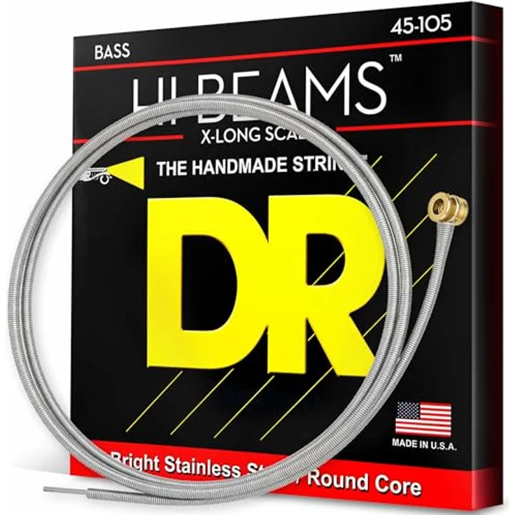 DR Strings Hi-Beam LMR-45, E-Bass Saiten Medium 45-105 für X-Long Scale, langlebig und ausgewogene Klangbalance – Bild 1