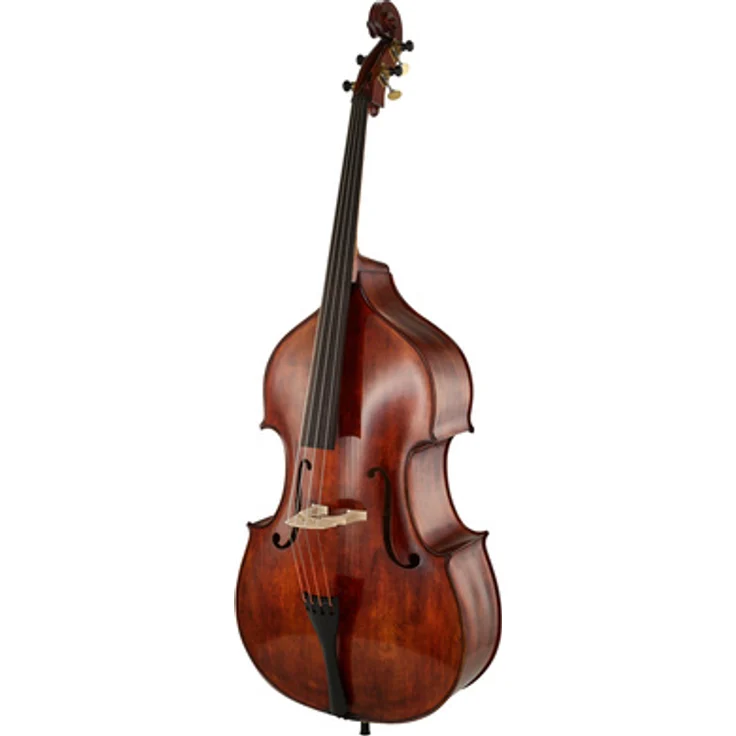 Meister Rubner Double Bass No.66 4/4, vollmassives Konzertinstrument mit Fichtendecke und Pappelboden, goldbraune Handlackierung