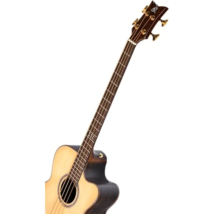 Ortega STRIPEDSU.ACB, Akustikbass mit massiver Alaska Fichtendecke, Cutaway, Natur Hochglanz Finish, inkl. Gig Bag – Bild 6