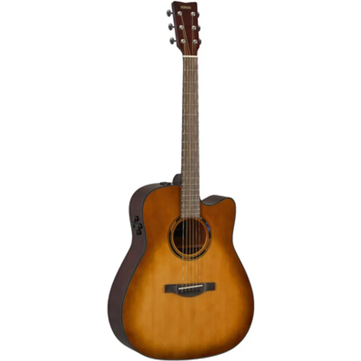 Yamaha TAG1 C Sand Burst, Dreadnought Cutaway Westerngitarre mit Tonabnehmer, Bluetooth und eingebauten Effekten, Fichte massiv, Mahagoni, inkl. Gigbag