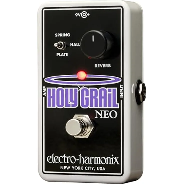 Electro Harmonix Holy Grail Neo, Reverb Pedal mit Spring, Plate und Hall Effekten, True Bypass, kompaktes Design mit 9V Netzteil