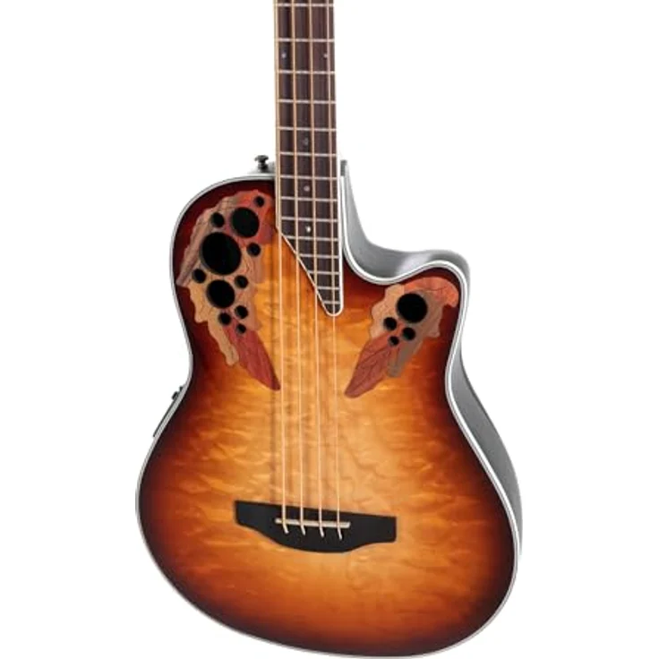 Ovation Celebrity Elite CEB44X-7C-G, Mid-Depth Akustikbass mit Wölkchenahorn-Decke und Ovation Slimline Tonabnehmer, Cognac Burst – Bild 5