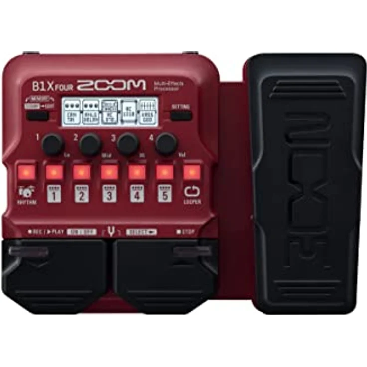 Zoom B1X Four Bass Multi Effect, Effektpedal mit 71 Effekten, 9 Amp-Simulationen, integriertem Looper und Expression-Pedal – Bild 1