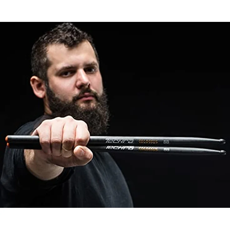 Techra Colossus 5B Carbon Sticks, extrem haltbare Drumsticks, 9-10 mal langlebiger als Holz, 20% leichter, Länge 409mm, Durchmesser 14,8mm, Gewicht 56g – Bild 5