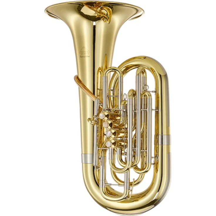Miraphone 1281-L Petruschka F-Tuba, 5/4 Größe mit 5 Ventilen, Messing, Klarlack, Ø Schallstück 420 mm, inkl. TU27 Mundstück