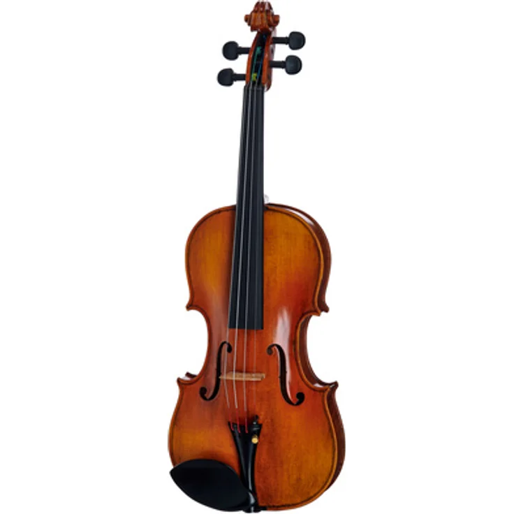Hidersine Venezia Finetune Violin Set 4/4, massive Fichtendecke, Ebenholz-Griffbrett, rötlich-braune Öl-Lackierung, inkl. Koffer und Holzbogen