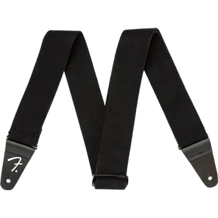 Fender Supersoft Strap Black, Gitarrengurt aus gesponnenem Polyestergewebe, verstellbar von 119 bis 142 cm, 5 cm breit, schwarz – Bild 1