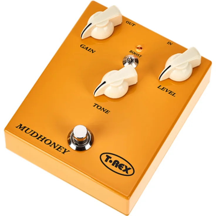 T-Rex Mudhoney, Analoges Distortion Pedal für E-Gitarre mit True Bypass, gelb
