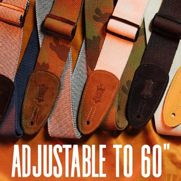 Levys Classic Cotton Strap 2" BK, Gitarrengurt aus Baumwolle mit Wildleder-Endstück, schwarz, verstellbar von 85 cm bis 155 cm – Bild 3