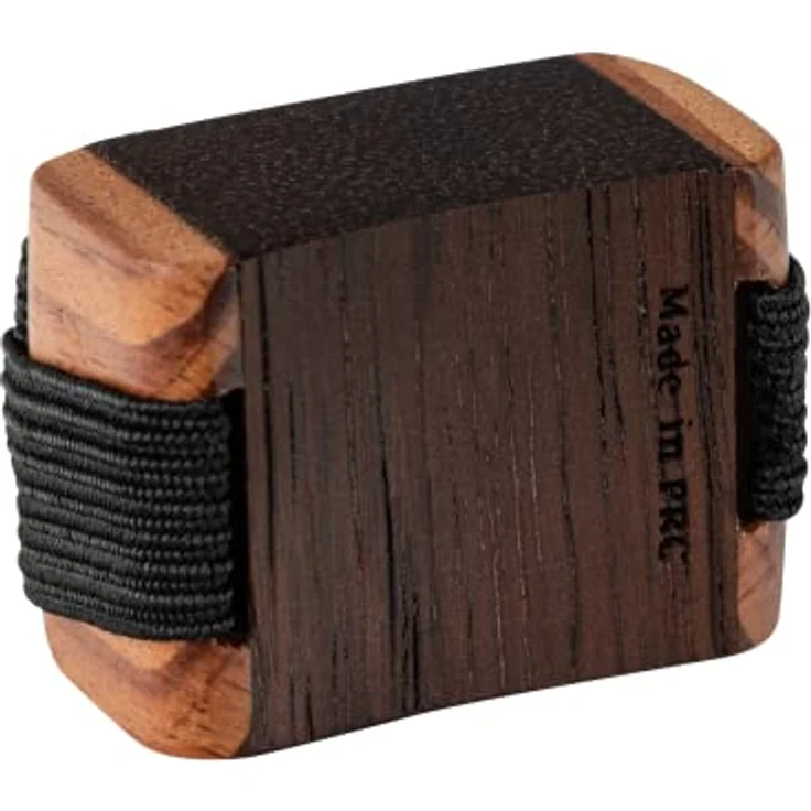 Ortega OFSW-S, Handgemachter Finger Shaker aus Cassia, Roter Zeder und Tigerholz, Natur, ergonomische Form, elastisches Fingerband, 32mm x 25mm x 15mm – Bild 3