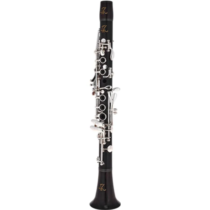 RZ Clarinets Eb-Clarinet Intermediate 17/6, Es-Klarinette aus ungebeiztem Grenadillholz mit 17 Klappen, 6 Ringen und versilberter Mechanik, inkl. RZ-Koffer und Reinigungsset