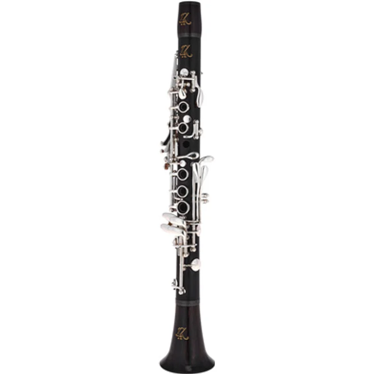 RZ Clarinets Eb-Clarinet Intermediate 17/6, Es-Klarinette aus ungebeiztem Grenadillholz mit 17 Klappen, 6 Ringen und versilberter Mechanik, inkl. RZ-Koffer und Reinigungsset
