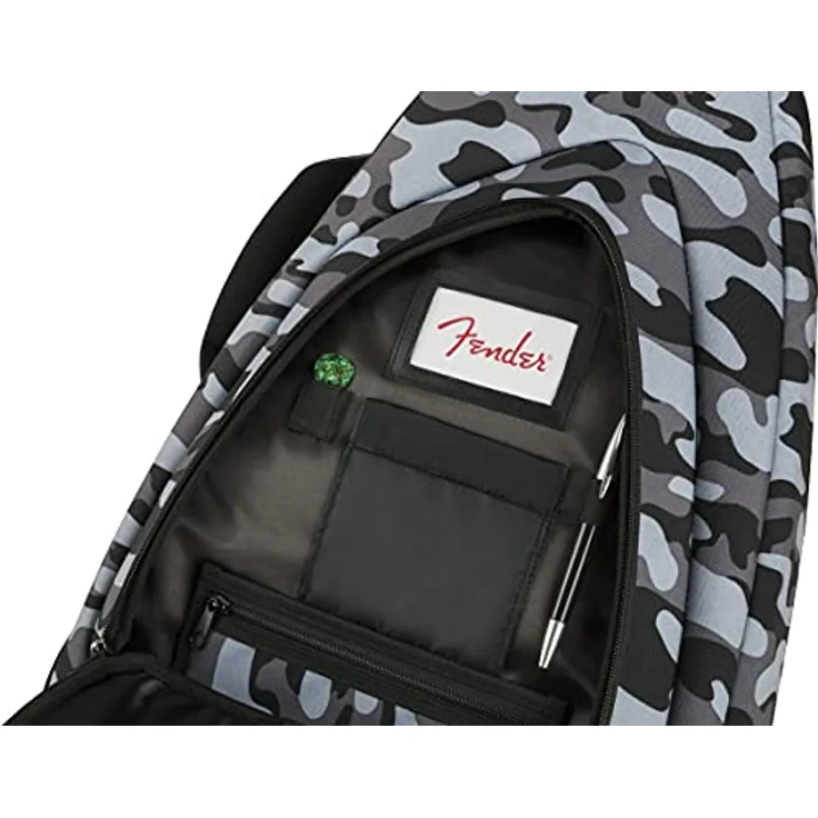 Fender FE920 E-Guitar Gigbag Winter Camo, gepolstert für Stratocaster/Telecaster, mit ergonomischem Air-Mesh Rucksackgurt und Schutzsystem – Bild 6