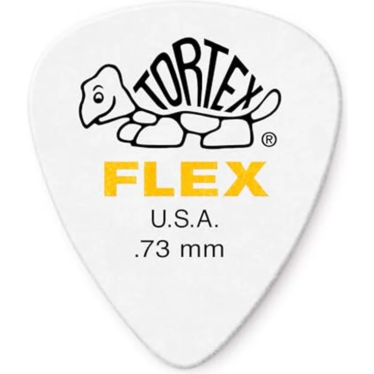 Jim Dunlop Tortex Flex Plektrum 0,73mm, 72 Stück, hohe Flexibilität und Haltbarkeit, in verschiedenen Formen verfügbar – Bild 1