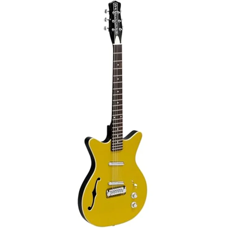 Danelectro Fifty Niner Gold Top, E-Gitarre im Double Cut Design, semi-hollow Korpus, goldene Decke, schwarz lackierte Seiten und Rückseite, 2 x 59 Dano 50's Lipstick Single Coils – Bild 2