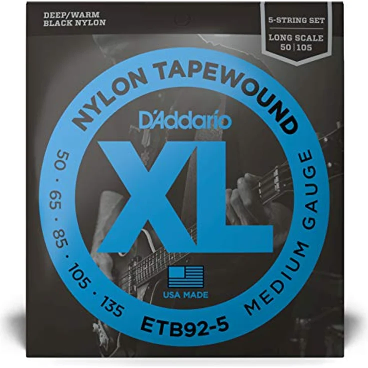 D'Addario ETB92-5, Tapewound E-Bass Saitensatz für 5-Saiter, Medium 50-135, Long Scale – Bild 2