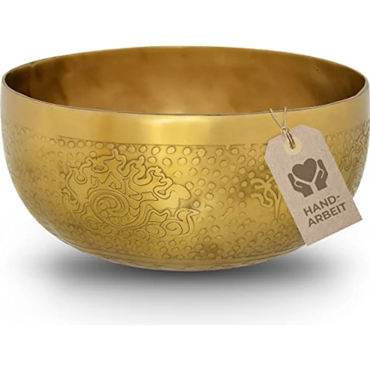 Avanda Tibetische Klangschale Blume des Lebens, Ø 20 cm, 1.100 g, matte Oberfläche, traditionelle Handarbeit in Profi-Qualität für Yoga und Meditation – Bild 1