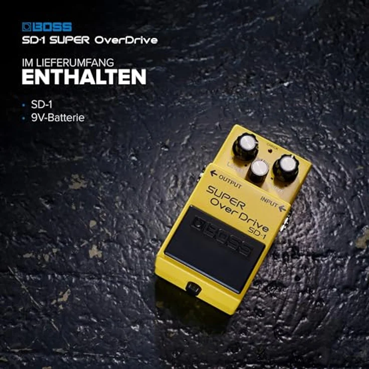 Boss SD-1 Overdrive, Effektpedal für warme Röhren-Amp Verzerrung, Level-Tone-Drive Regler, kompaktes Design 73 x 130 x 60 mm – Bild 7