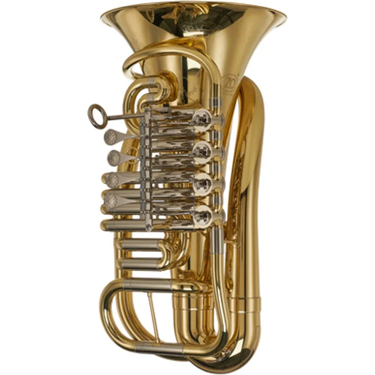 ZO ZTU-F800L F-Tuba, kompakte Reisetuba aus Messing mit 4 Drehventilen, inkl. Gigbag und 18C Mundstück