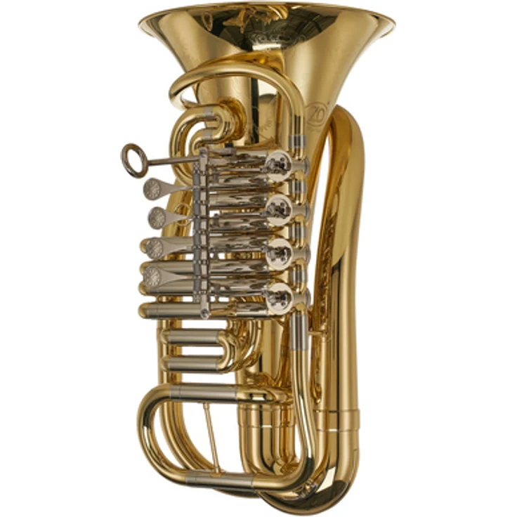 ZO ZTU-F800L F-Tuba, kompakte Reisetuba aus Messing mit 4 Drehventilen, inkl. Gigbag und 18C Mundstück