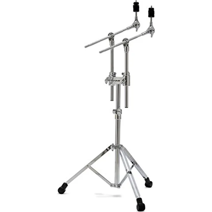 Sonor DCS 4000 Double Cymbal Stand, Doppelbeckenständer mit stufenlos neigbarer Beckenauflage und Gummifuß Design für maximale Stabilität