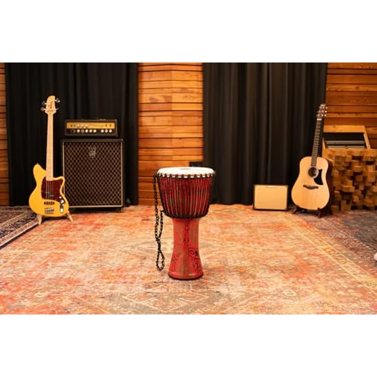 Meinl PADJ1-L-F 12" Travel Djembe, Farbe: Pharaoh's Script, leichter Kunststoff, 24" Höhe, Synthetic Fell, traditionelles Schnurspannsystem – Bild 8