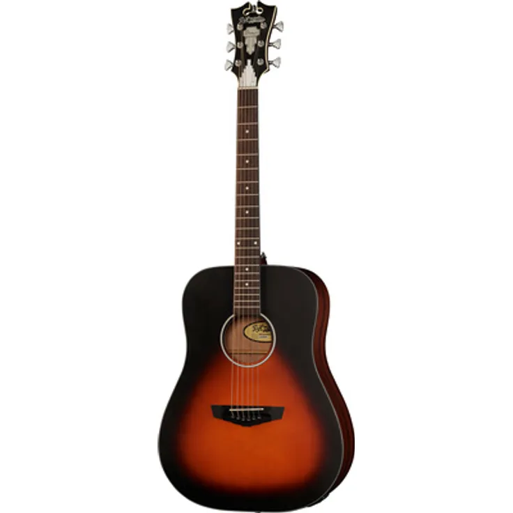 DAngelico Premier Lexington LS SVSB, Dreadnought Westerngitarre aus laminiertem Mahagoni mit D'Angelico MG-30 EQ Tonabnehmer, Satin Vintage Sunburst