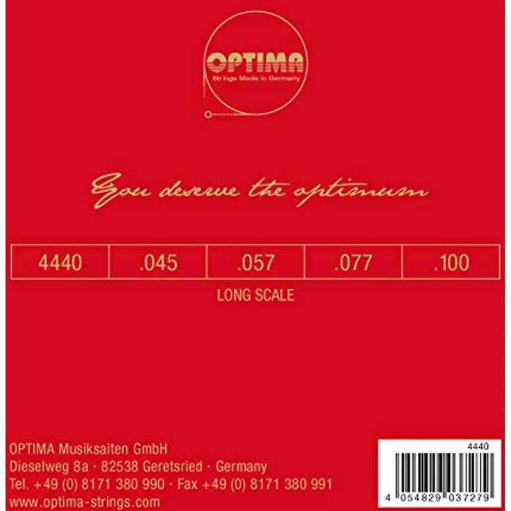 Optima 4440.L RB Flatwound Bass Set, Long Scale Saiten, Reinnickel-Flachdraht, Stärken 045-104 – Bild 2