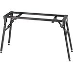 K&M 18953 Stagepiano-Klapptisch, Schwarz aus Stahl, höhenverstellbar 60-100 cm, klappbar für mobilen Einsatz