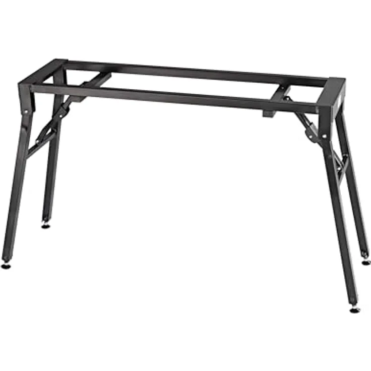 K&M 18953 Stagepiano-Klapptisch, Schwarz aus Stahl, höhenverstellbar 60-100 cm, klappbar für mobilen Einsatz